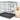 Pom standing next to a Yours Droolly Double Door Dog Crate 24 inch Small, Pet Essentials Warehouse, Pet City