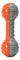 Textured Squeaky Rubber Dumbbell Dog Toy orange and grey colour