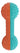 Textured Squeaky Rubber Dumbbell Dog Toy orange and teal colour