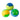 LED Sparkle Ball Dog Toy Blue, yellow and green balls on white backgrounds