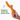 Orange Beco Super Stick Dog Toy with a hand holding it, labeled 'Weighted end for the perfect throw'.