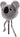 Silvervine Stick Interactive Plush Cat Toy A gray plush koala toy with long rope legs attached to a wooden stick, shown on a plain white background.